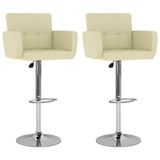 Tabourets de bar lot de 2 crème similicuir