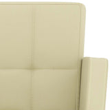 Tabourets de bar lot de 2 crème similicuir