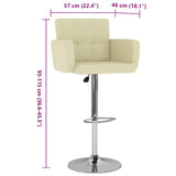 Tabourets de bar lot de 2 crème similicuir