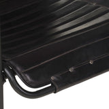 Fauteuil de relaxation avec repose-pied Noir Cuir véritable