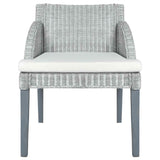 Chaises à manger avec coussins lot de 2 gris rotin naturel