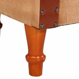 Chaise cabriolet marron cuir véritable bois de manguier massif