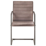 Chaises à manger cantilever lot de 6 marron cuir véritable