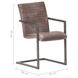 Chaises à manger cantilever lot de 6 marron cuir véritable