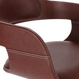 Chaise à manger Marron Bois courbé et similicuir