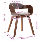 Chaise de salle à manger Taupe Bois courbé et tissu