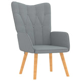 Chaise de relaxation avec tabouret Gris clair Tissu