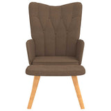 Chaise de relaxation avec tabouret Marron Tissu