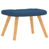 Chaise de relaxation avec tabouret Bleu Tissu
