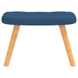 Chaise de relaxation avec tabouret Bleu Tissu