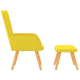 Chaise de relaxation avec tabouret Jaune moutarde Tissu