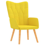 Chaise de relaxation avec tabouret Jaune moutarde Tissu