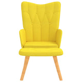 Chaise de relaxation avec tabouret Jaune moutarde Tissu
