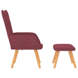 Chaise de relaxation avec tabouret Rouge bordeaux Tissu
