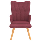 Chaise de relaxation avec tabouret Rouge bordeaux Tissu