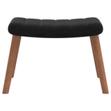 Chaise de relaxation avec repose-pied Noir Velours