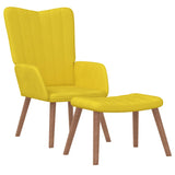 Chaise de relaxation avec repose-pied Jaune moutarde Velours