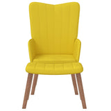 Chaise de relaxation avec repose-pied Jaune moutarde Velours