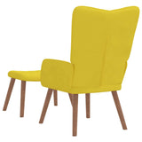 Chaise de relaxation avec repose-pied Jaune moutarde Velours
