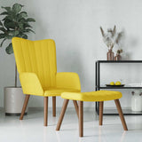 Chaise de relaxation avec repose-pied Jaune moutarde Velours