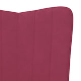 Chaise de relaxation Rouge bordeaux Velours