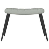 Chaise de relaxation avec repose-pied Gris clair Velours