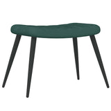 Chaise de relaxation avec tabouret Vert foncé Velours