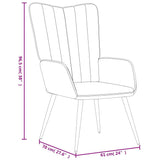 Chaise de relaxation avec tabouret Vert foncé Velours