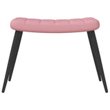 Chaise de relaxation avec tabouret Rose Velours