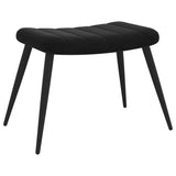 Chaise de relaxation avec tabouret Noir Velours