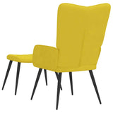 Chaise de relaxation avec tabouret Jaune moutarde Velours