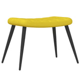 Chaise de relaxation avec tabouret Jaune moutarde Velours