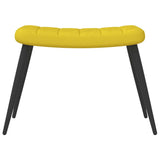 Chaise de relaxation avec tabouret Jaune moutarde Velours