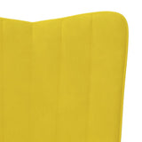 Chaise de relaxation avec tabouret Jaune moutarde Velours