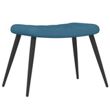 Chaise de relaxation avec tabouret Bleu Velours