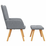 Chaise de relaxation avec tabouret Gris clair Tissu