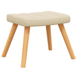 Chaise de relaxation avec tabouret Crème Tissu