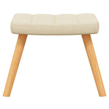 Chaise de relaxation avec tabouret Crème Tissu