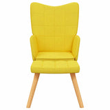 Chaise de relaxation avec tabouret Jaune moutarde Tissu
