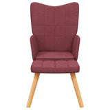 Chaise de relaxation avec tabouret Rouge bordeaux Tissu