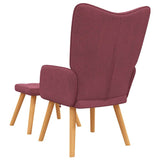 Chaise de relaxation avec tabouret Rouge bordeaux Tissu