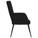 Chaise de relaxation Noir Tissu