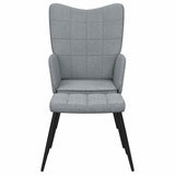 Chaise de relaxation avec tabouret Gris clair Tissu