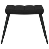 Chaise de relaxation avec tabouret Noir Tissu