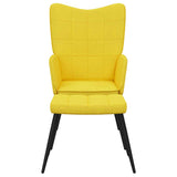 Chaise de relaxation avec tabouret Jaune moutarde Tissu