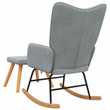 Chaise à bascule avec tabouret Gris clair Tissu