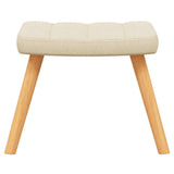 Chaise à bascule avec tabouret Crème Tissu