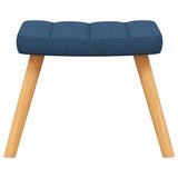 Chaise à bascule avec tabouret Bleu Tissu