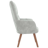 Chaise de relaxation Gris clair Velours