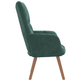 Chaise de relaxation Vert foncé Velours